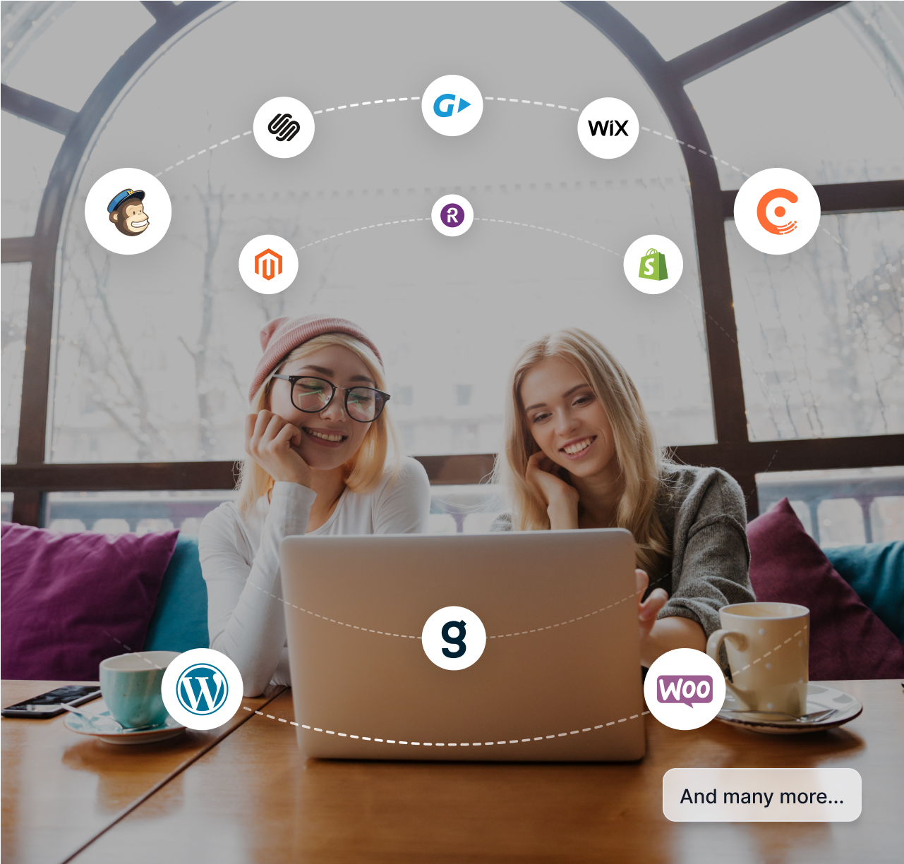 Um gráfico mostrando algumas integrações de CMS e gateways de pagamento com o Post Affiliate Pro.