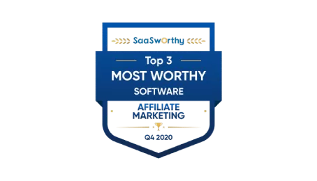 Prêmios Post Affiliate Pro: Top 3 most worthy affiliate marketing software 2020 pela SaaSworthy