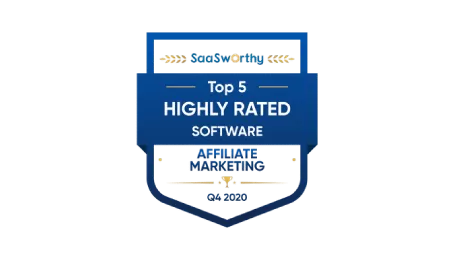 Prêmios Post Affiliate Pro: Top 5 highly rated affiliate marketing software 2020 pela SaaSworthy