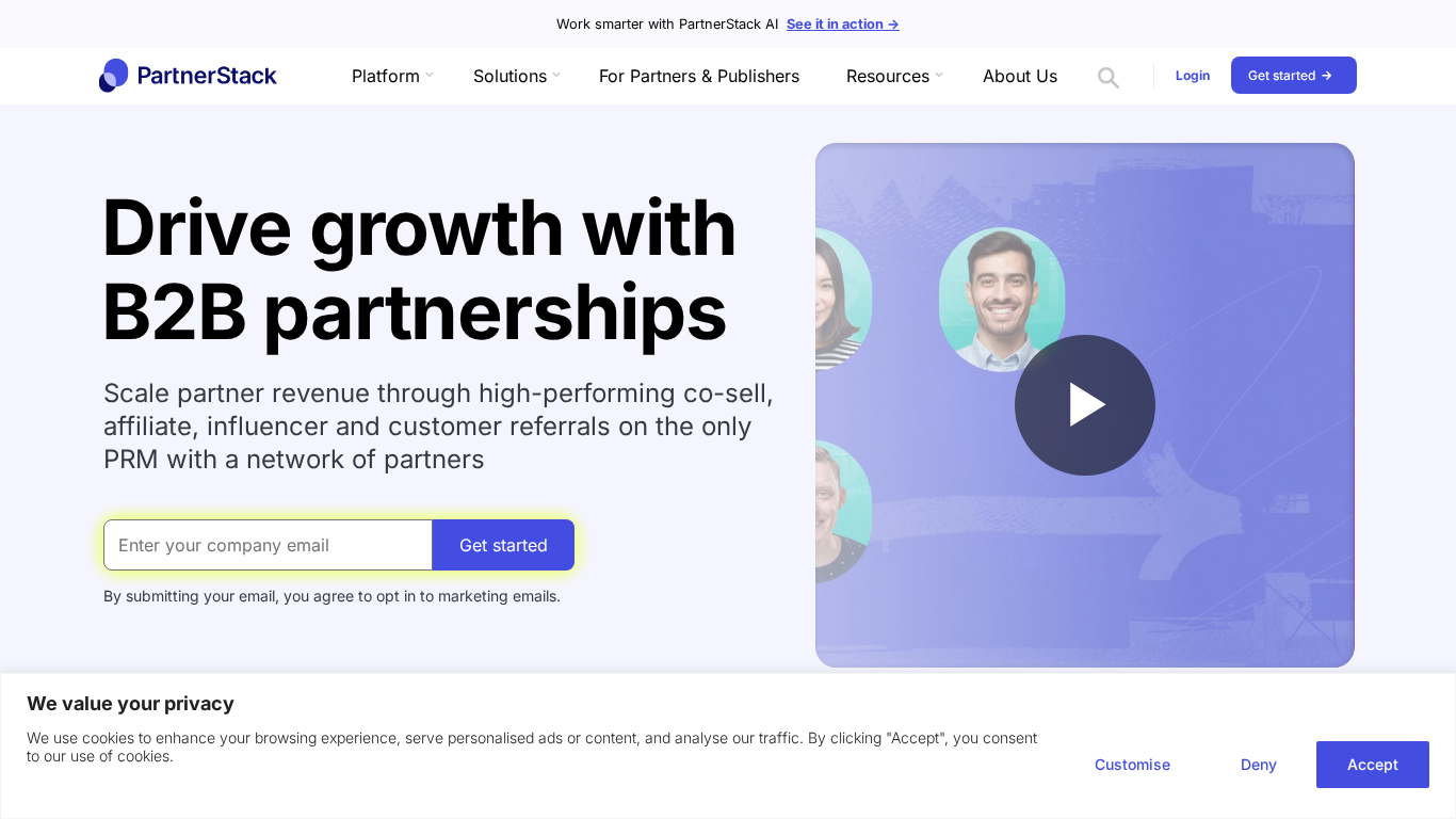 Plataforma de gestão de parceiros do PartnerStack