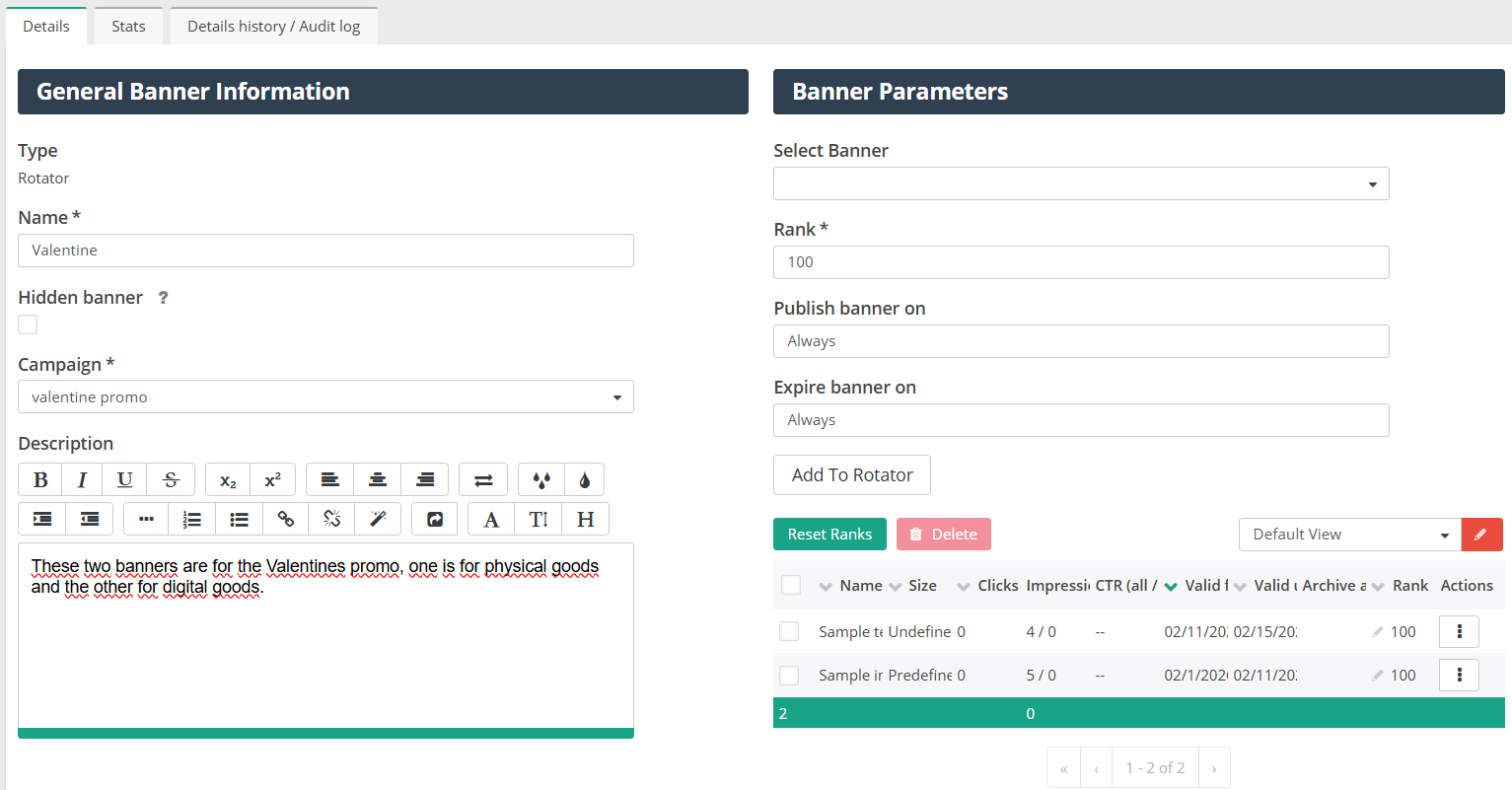 Configurando rotador de banner para uma campanha promocional