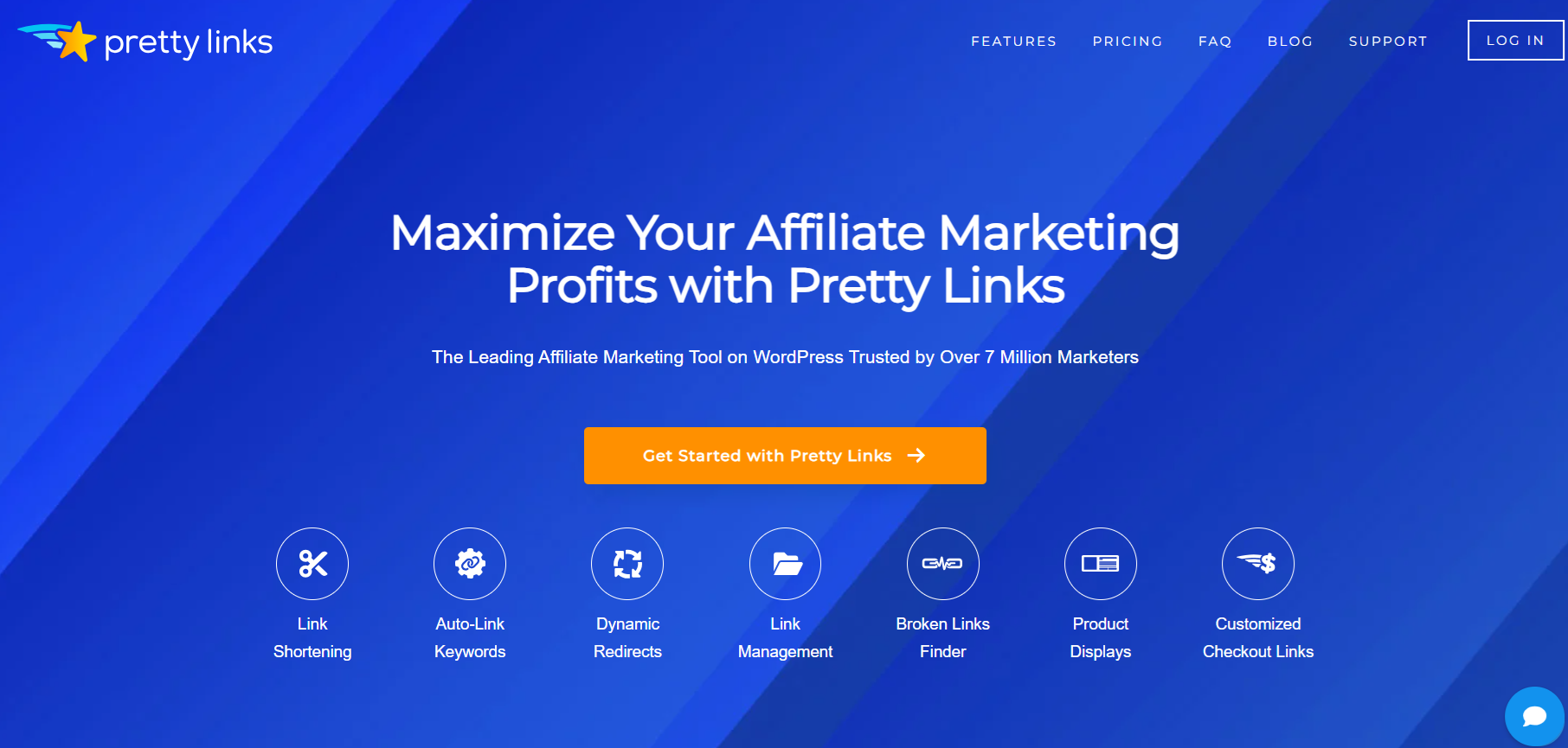 Página inicial do Pretty Links