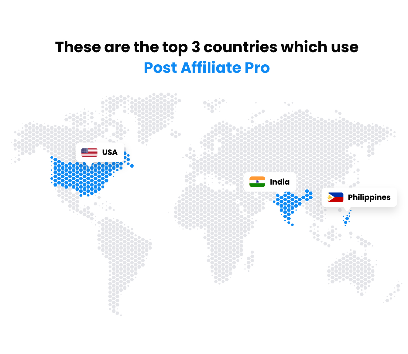 Os principais países que utilizam o Post Affiliate Pro