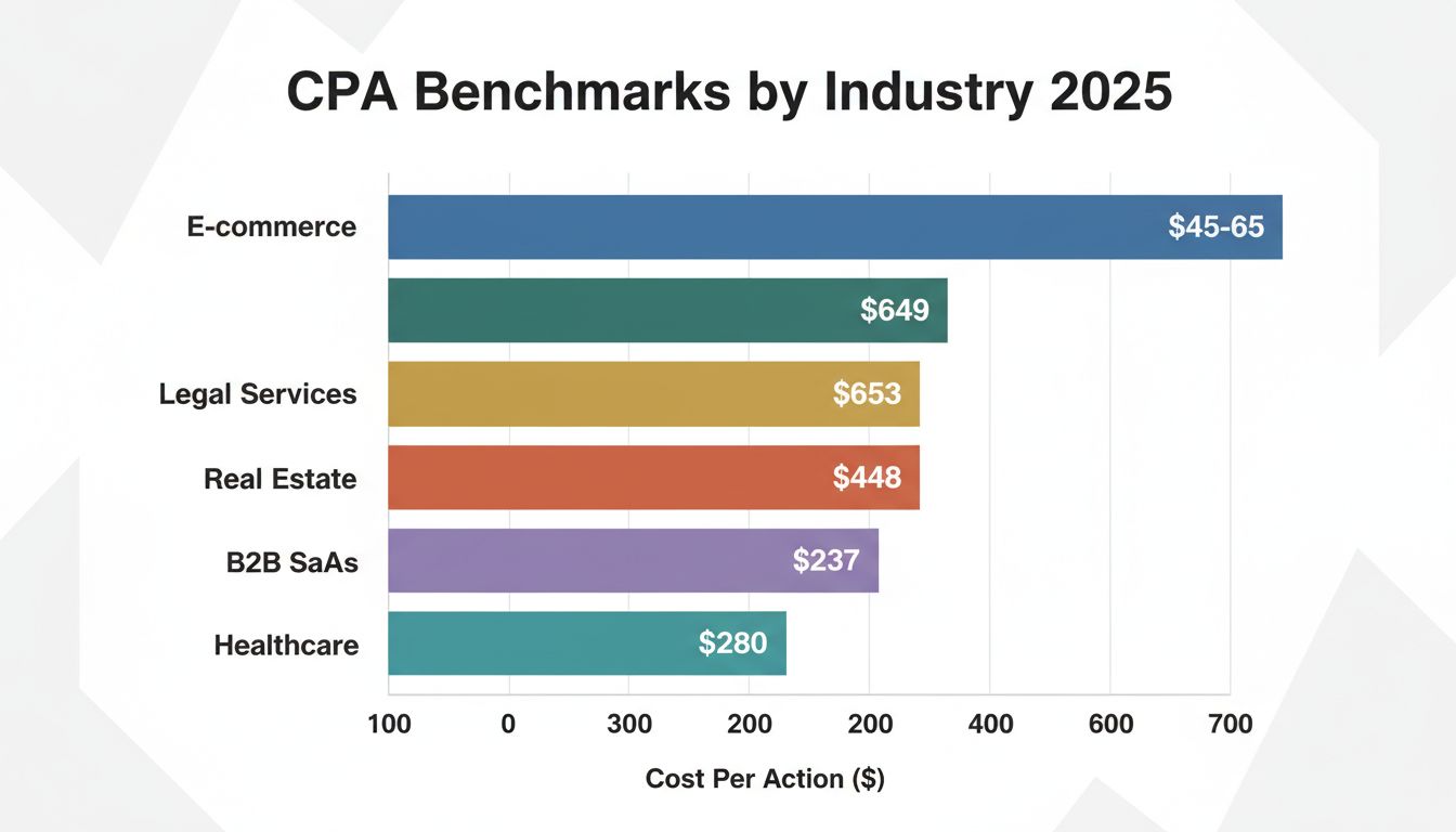 Referências de CPA por setor em 2025 mostrando custo por ação em diferentes segmentos