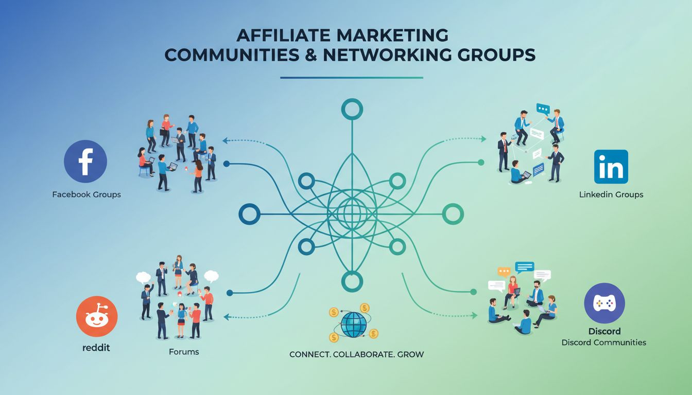 Comunidades e grupos de networking de marketing de afiliados no Facebook, LinkedIn, Reddit e Discord