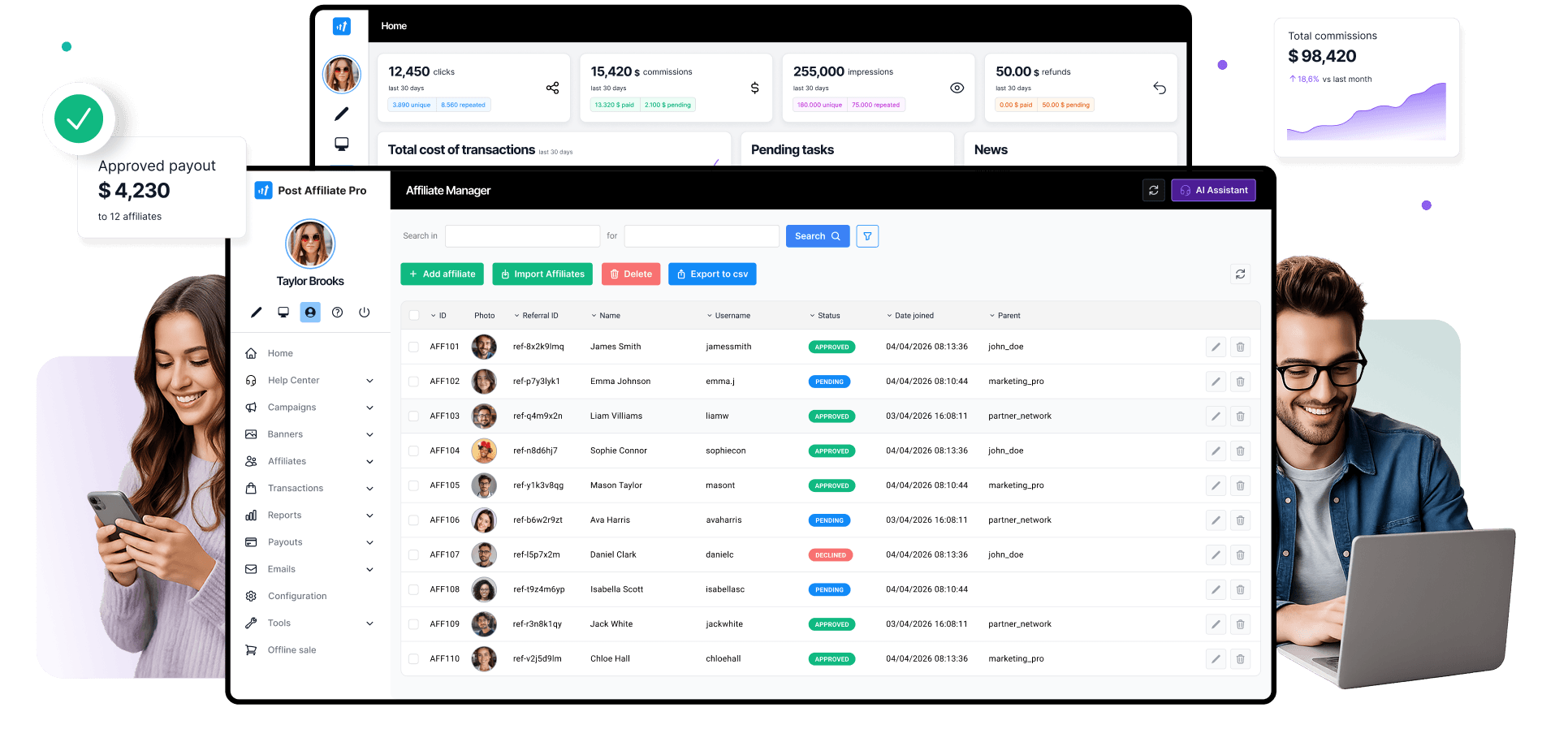 O líder em software de afiliados