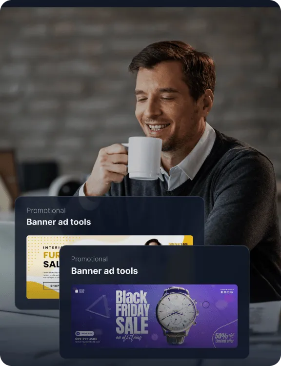 Ilustração de materiais promocionais criativos