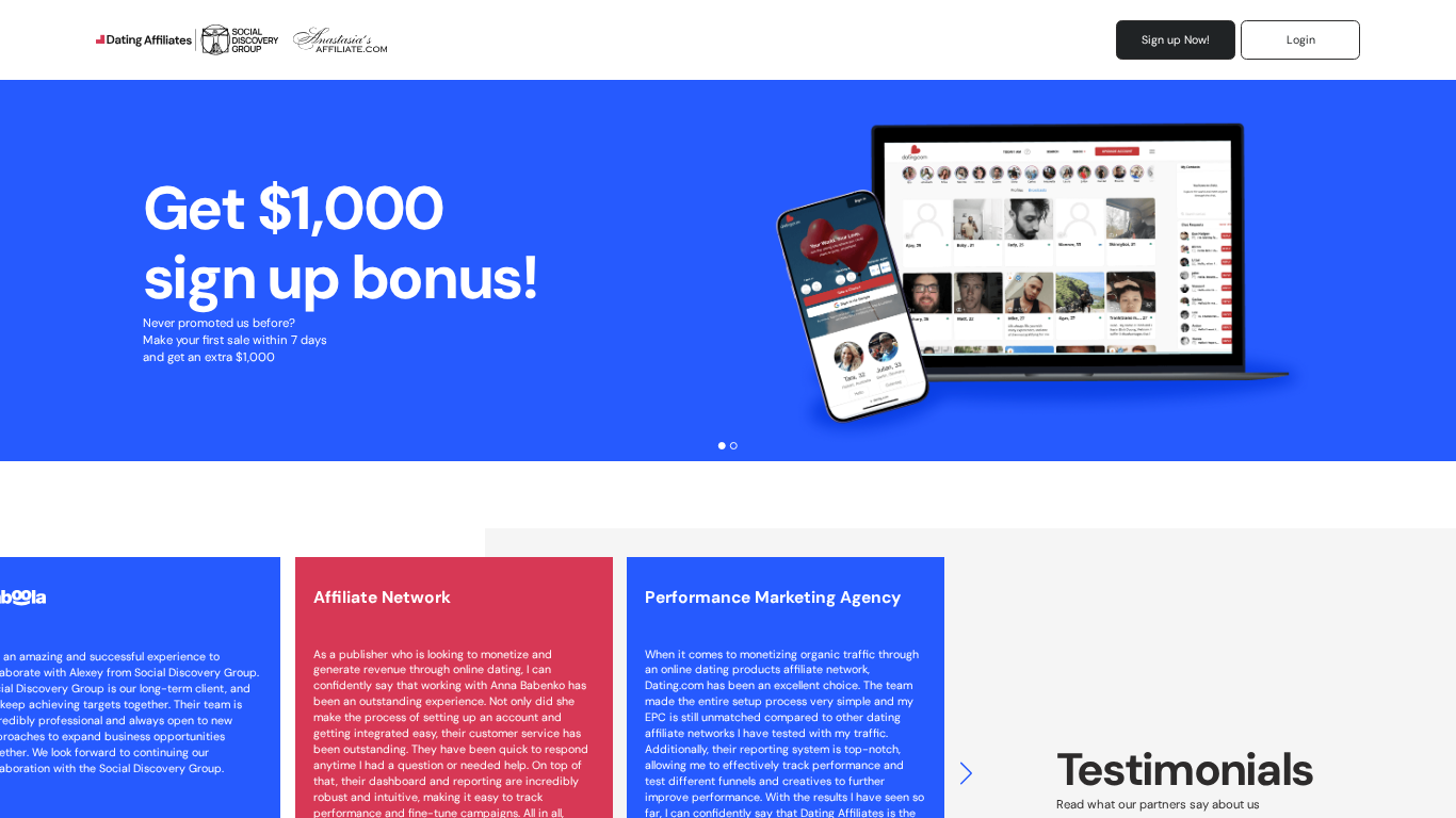 Programa de Afiliados Dating Group