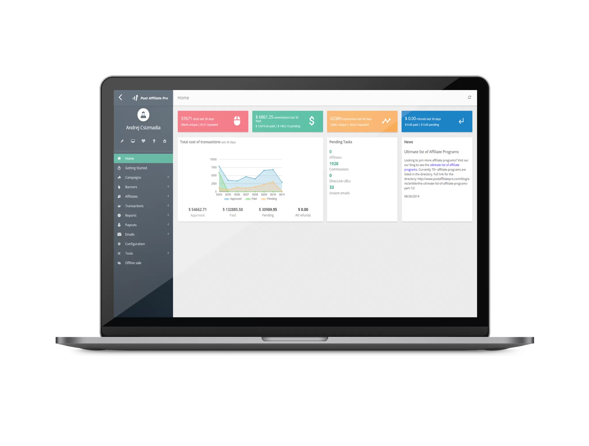 Software de gerenciamento de afiliados repleto de recursos