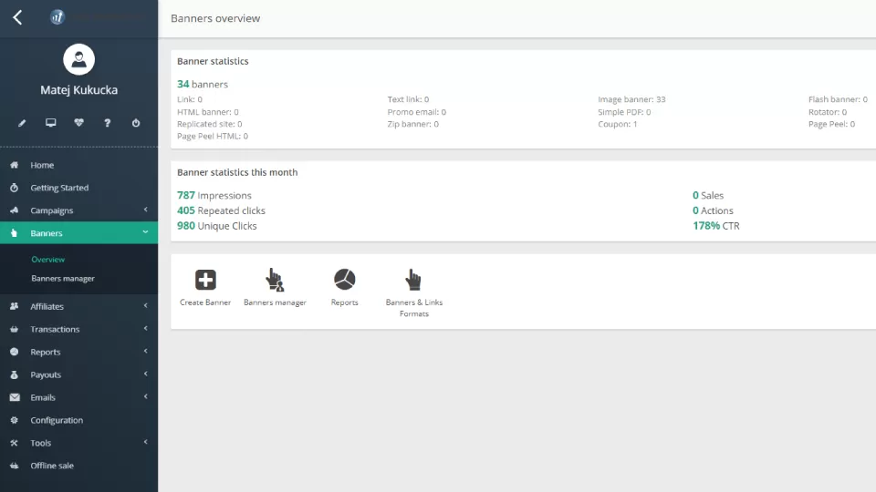 Visão geral dos materiais promocionais do Post Affiliate Pro.