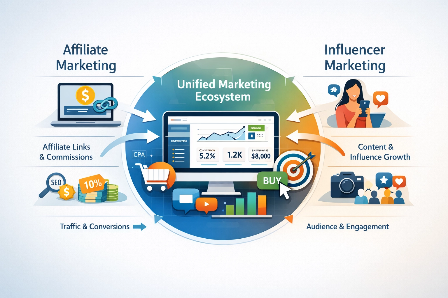 Integração de estratégias de marketing de afiliados e marketing de influenciadores