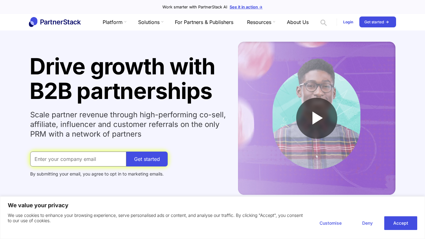 Plataforma de gestão de parceiros PartnerStack