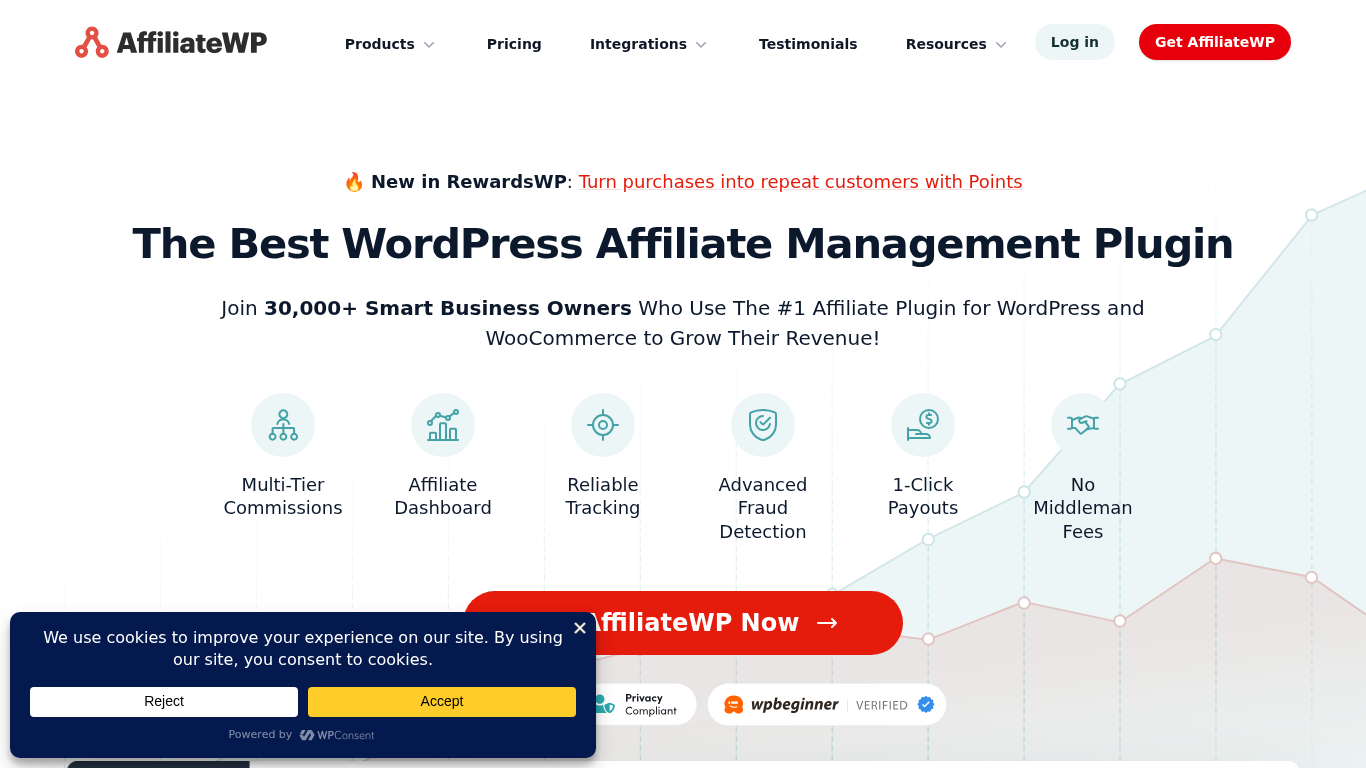Captura de tela da interface do AffiliateWP