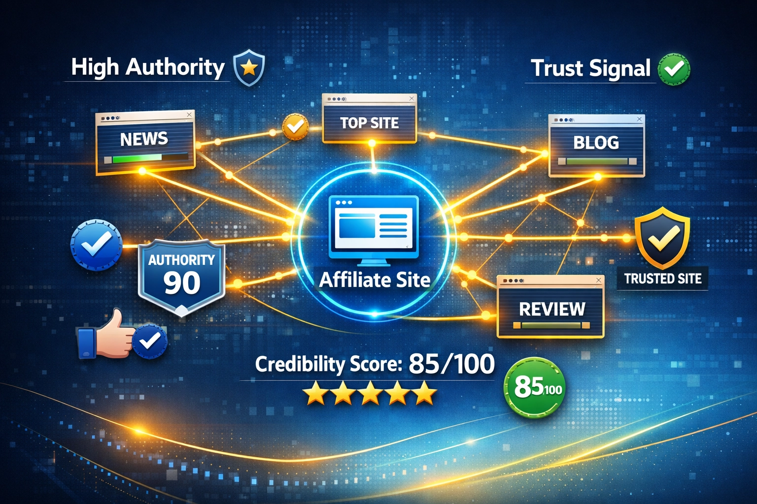 Sinais de confiança e credibilidade em rede de marketing digital