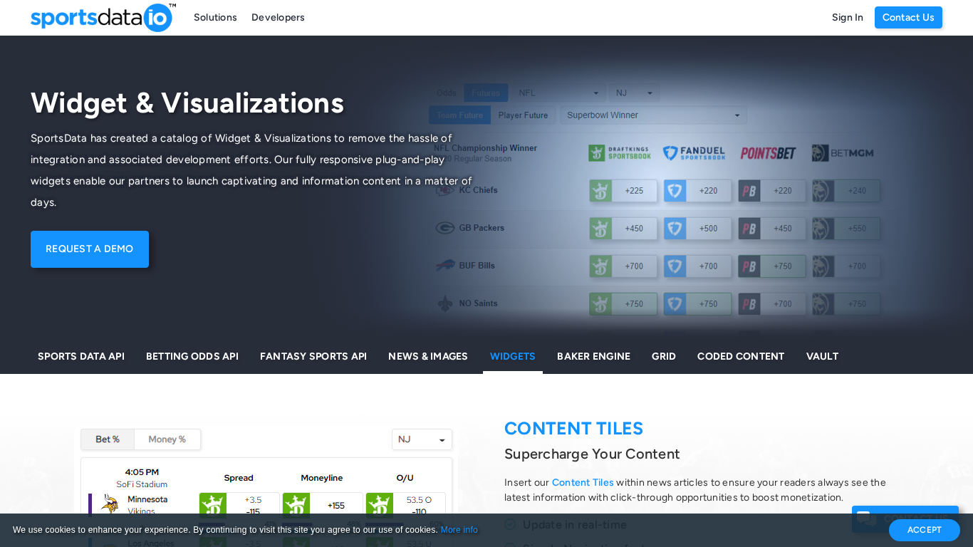 Plataforma de widgets SportsDataIO