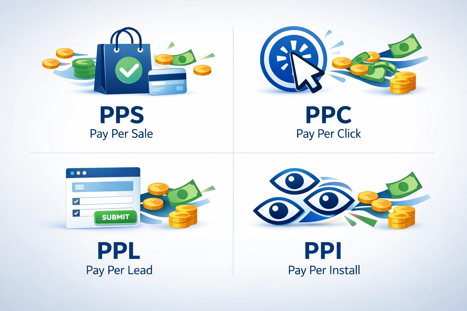 Comparação de modelos de pagamento para afiliados