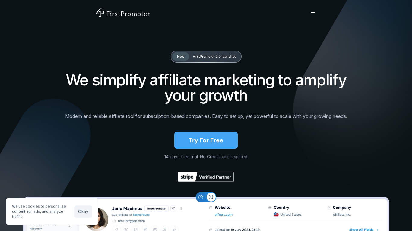 Plataforma de gerenciamento de afiliados FirstPromoter