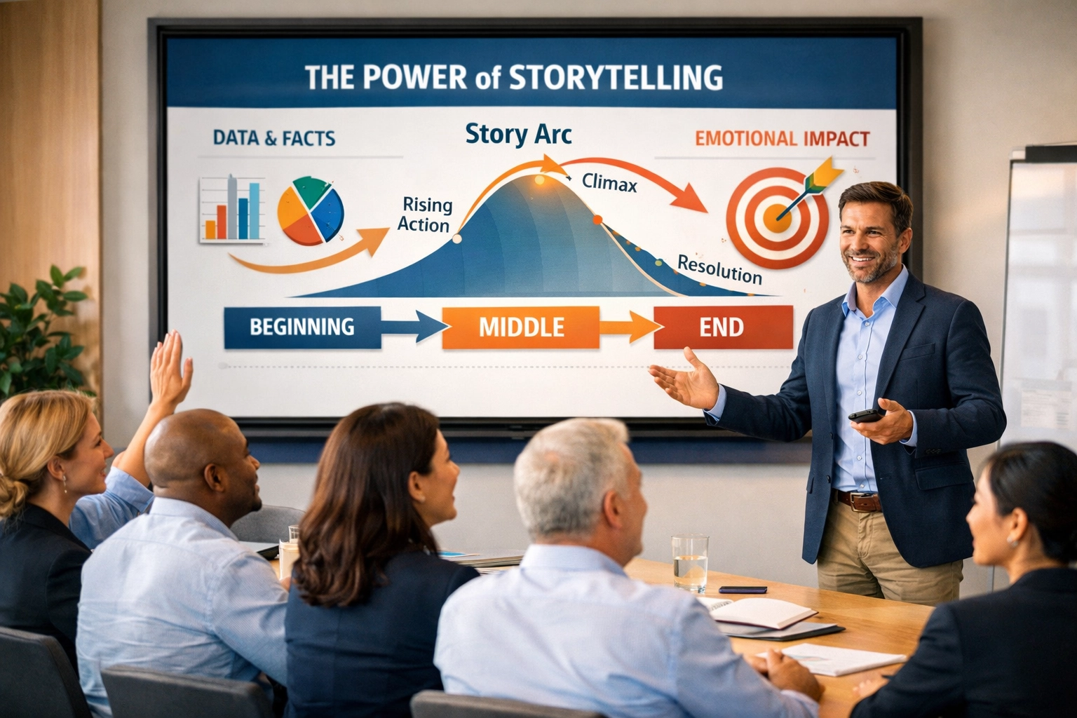 Storytelling empresarial criando engajamento emocional com clientes