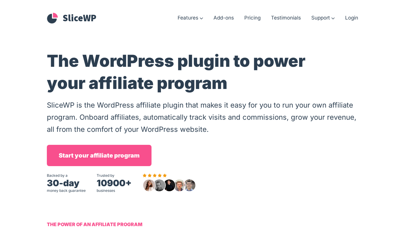 Interface de configuração do SliceWP