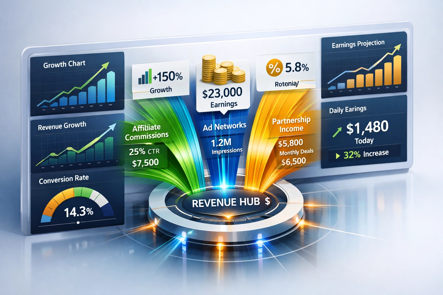 Financial metrics and revenue streams visualization
