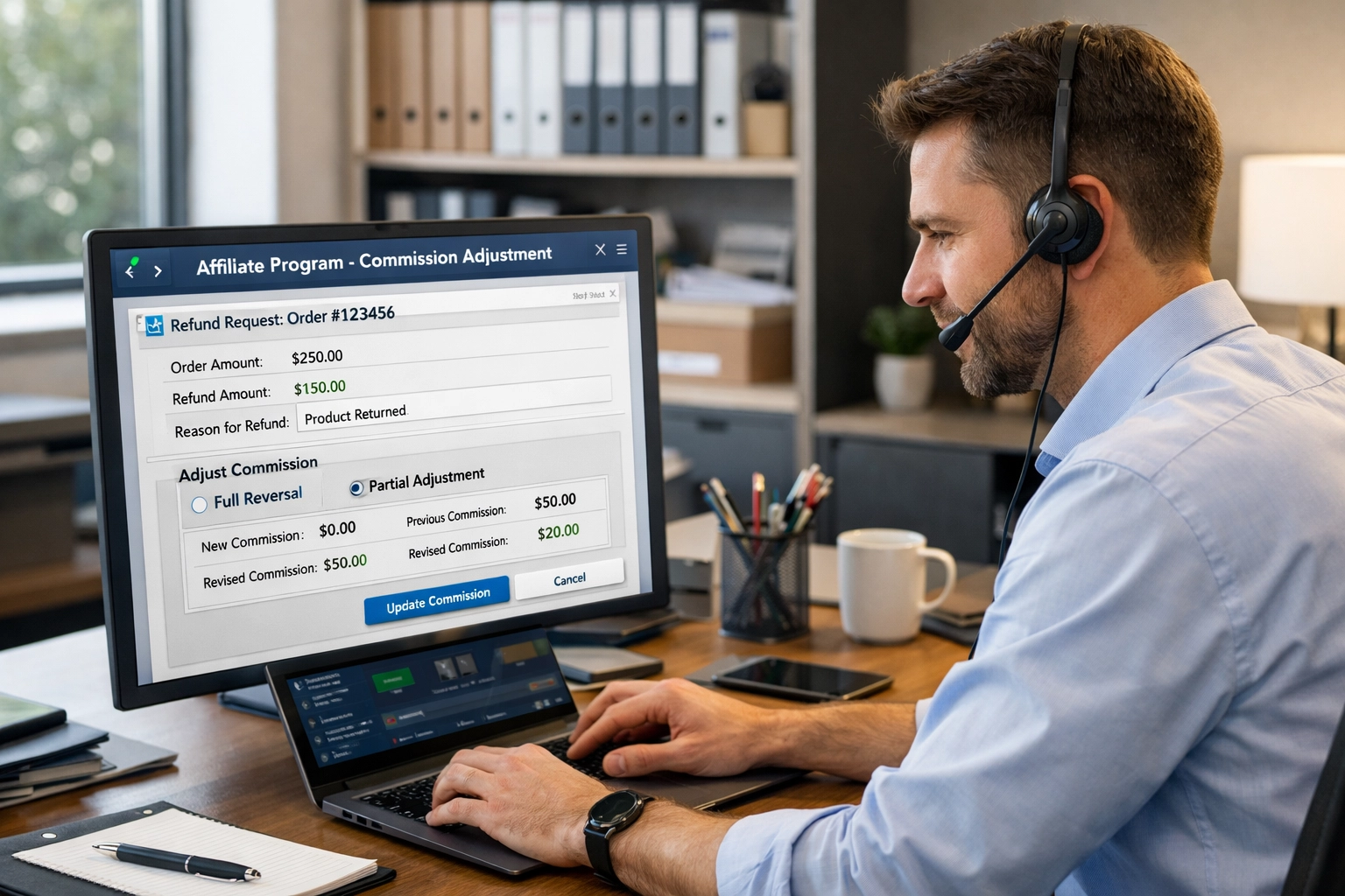 Processamento de Reembolsos em Software de Afiliados: Comissões Negativas vs. Recusa de Comissões