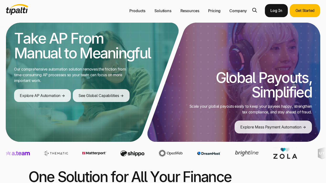 Plataforma de processamento de pagamentos Tipalti