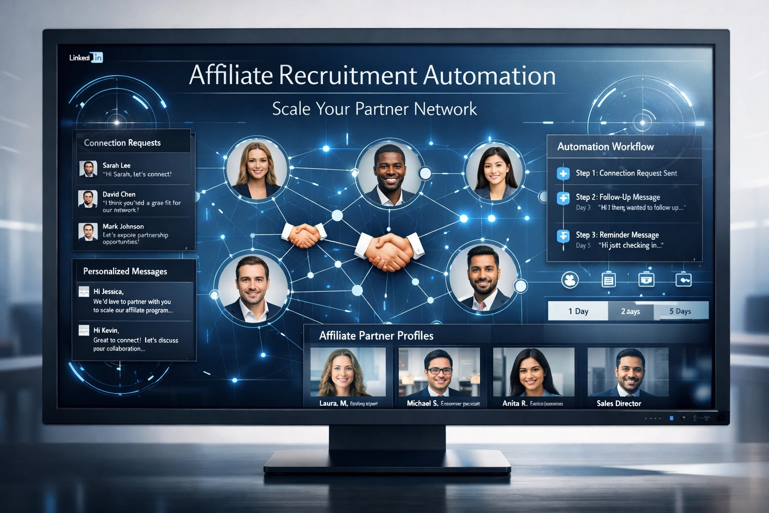 Ferramentas do LinkedIn para Automatizar o Recrutamento de Afiliados