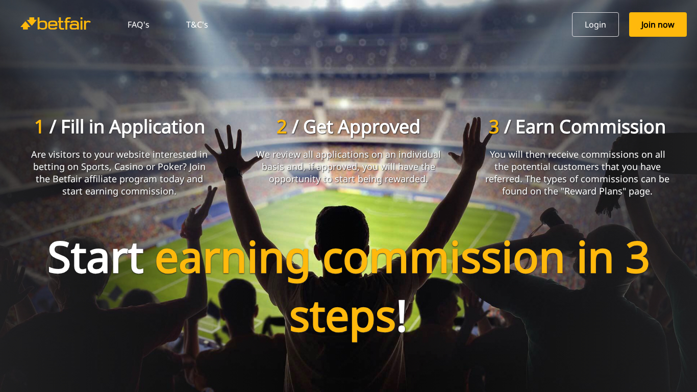 Site do programa Betfair Partners