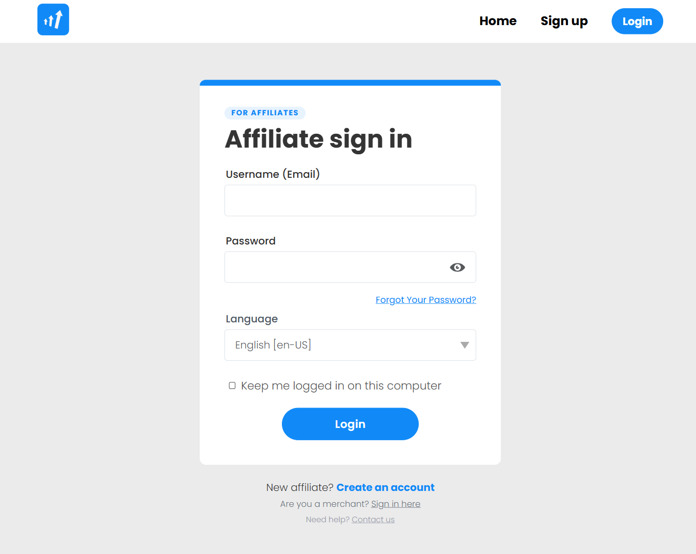 Tela de login do afiliado renovada do Post Affiliate Pro