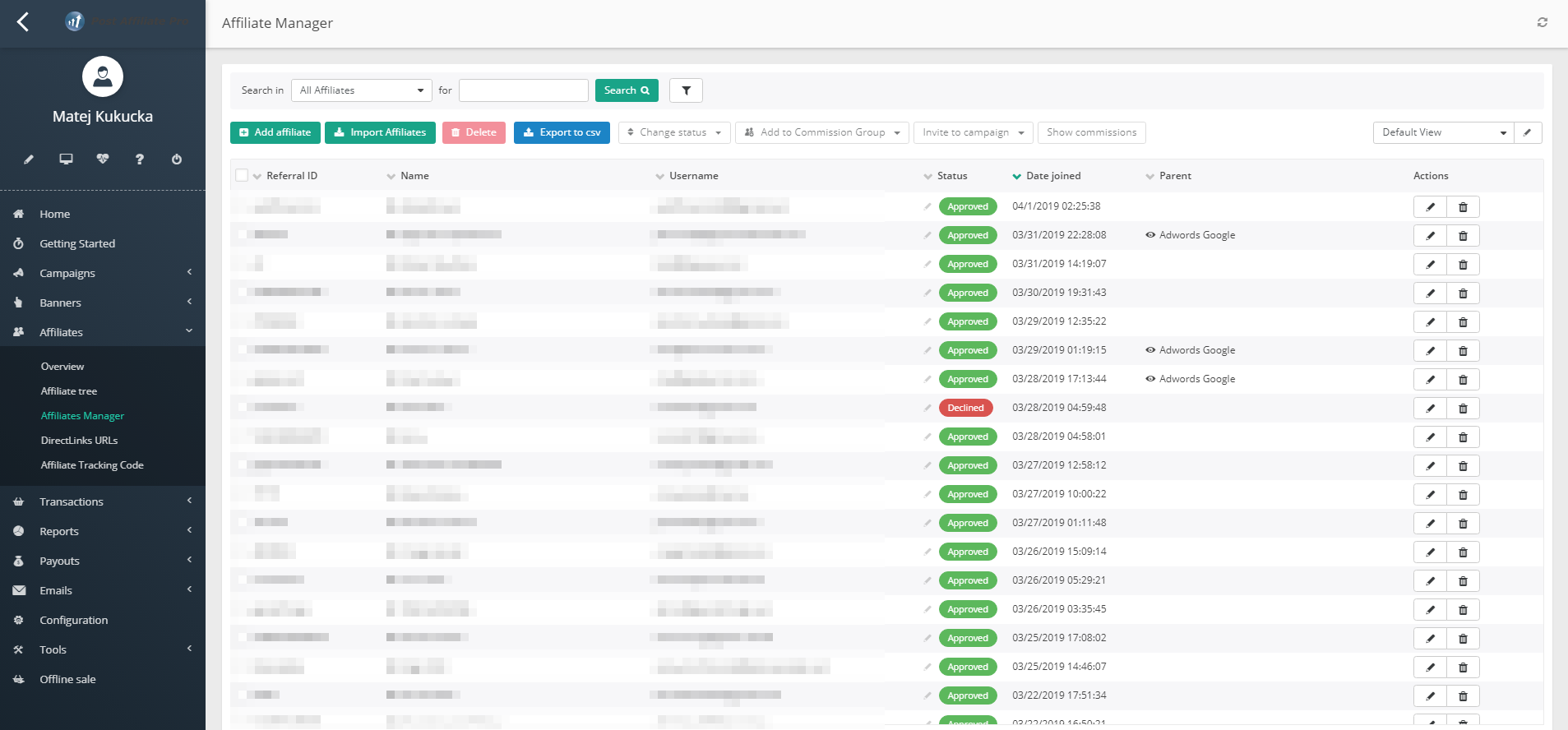 Post Affiliate Pro affiliates manager