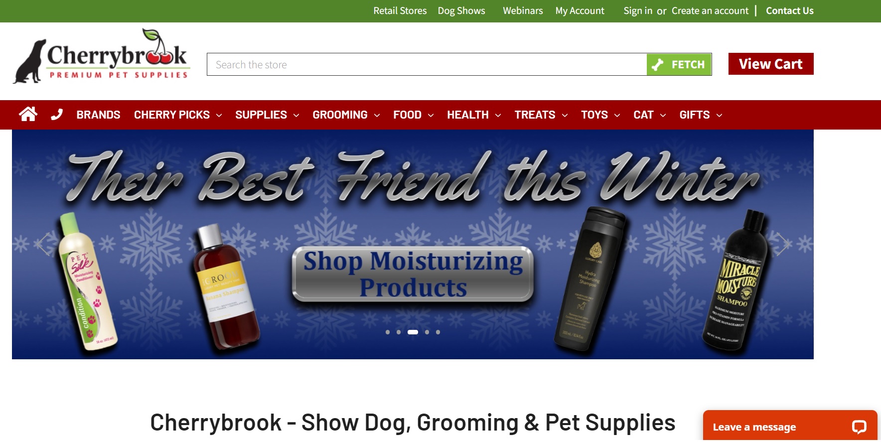 Cherrybrook website screenshot