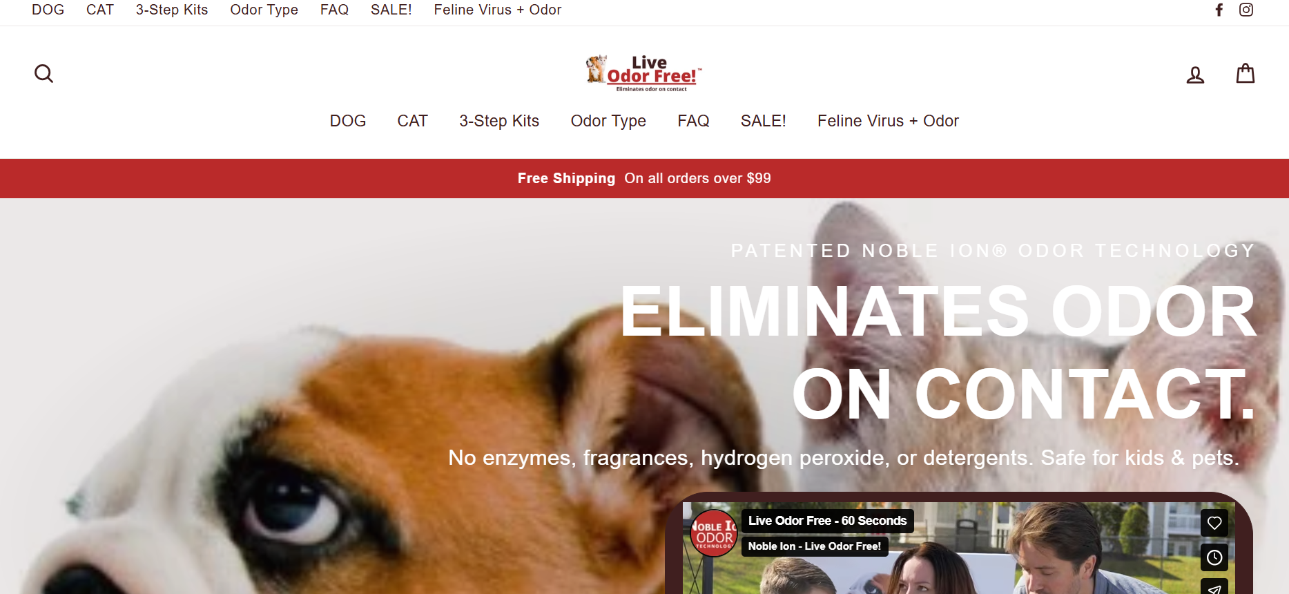 Captura de tela do site da Live Pee Free