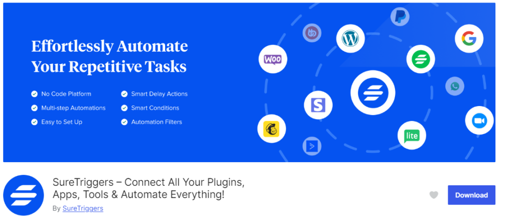 Página inicial do SureTriggers