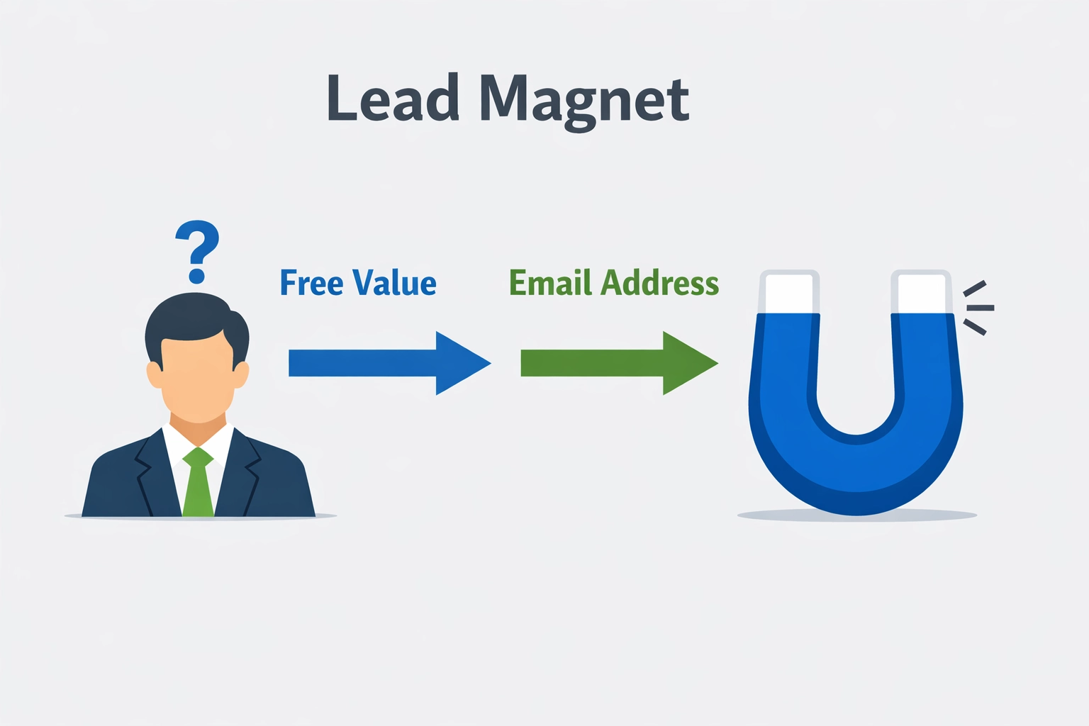 Conceito de troca de lead magnet mostrando valor gratuito por informações de contato
