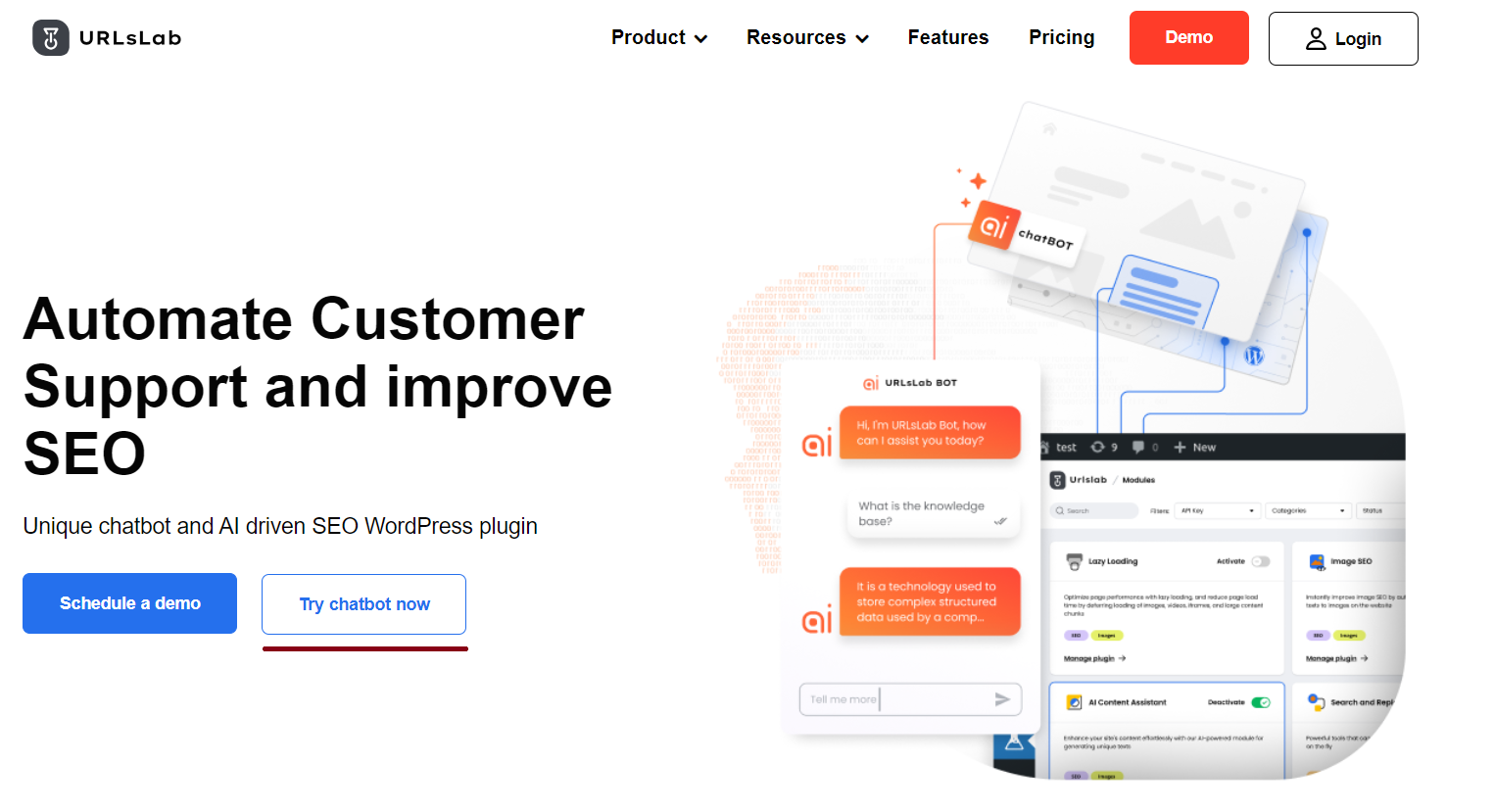Site da URLsLab - experimente o chatbot