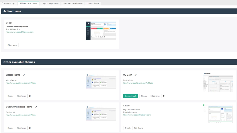 Post Affiliate Pro - Tema Network