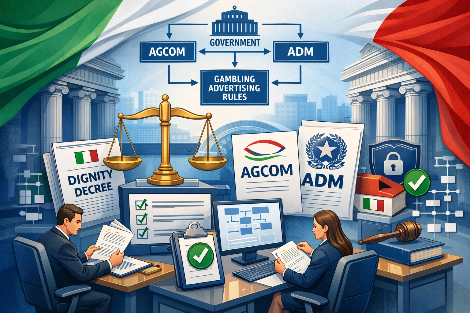 Paisagem regulatória italiana para publicidade de jogos de azar