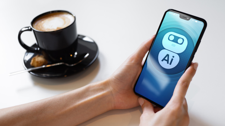 Chatbot de IA em um celular