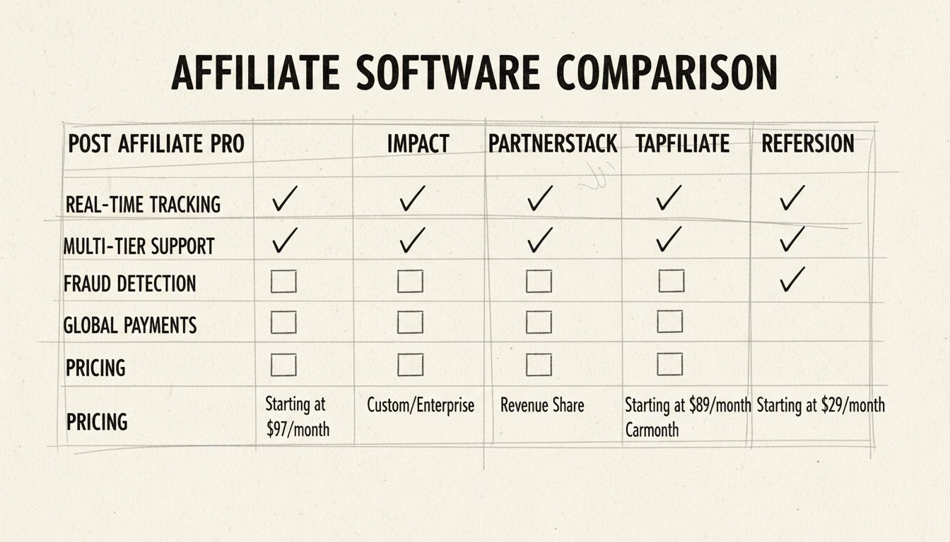 Comparação de Softwares de Afiliados Q4 2025: Post Affiliate Pro vs Impact vs PartnerStack