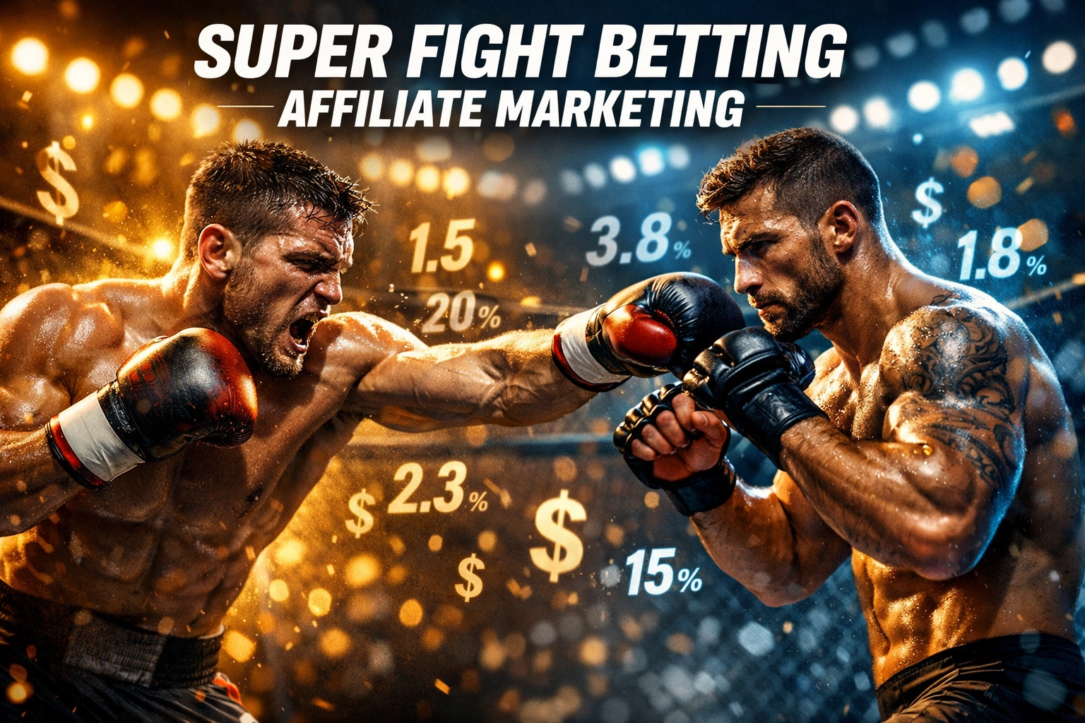 Dynamic boxing and MMA super fight betting affiliate marketing action