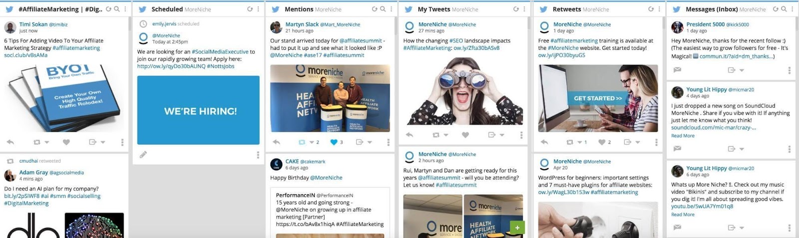 Perfil do Twitter para marketing de afiliados