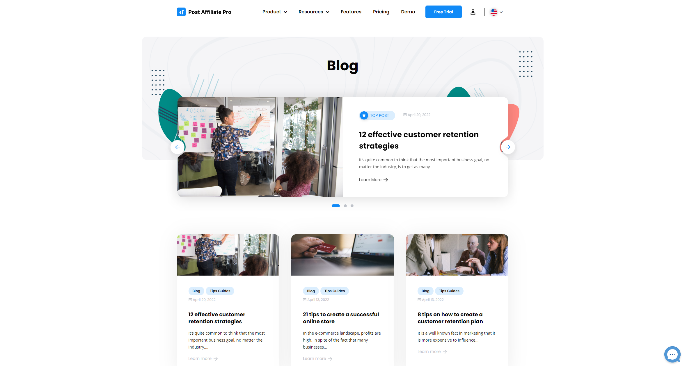 Post Affiliate Pro - posts destacados do blog