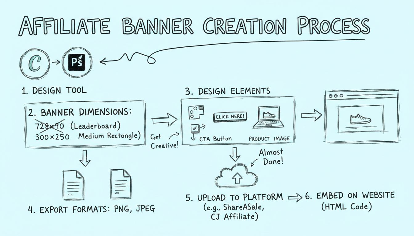 Processo passo a passo para criar um banner de afiliado, do design à incorporação no site