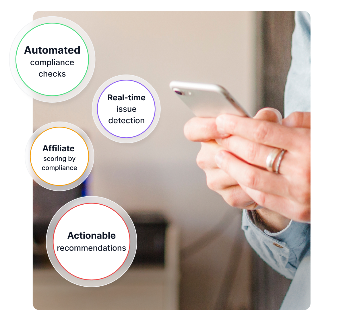 Painel de monitoramento de IA mostrando conformidade de marca e análise de conteúdo