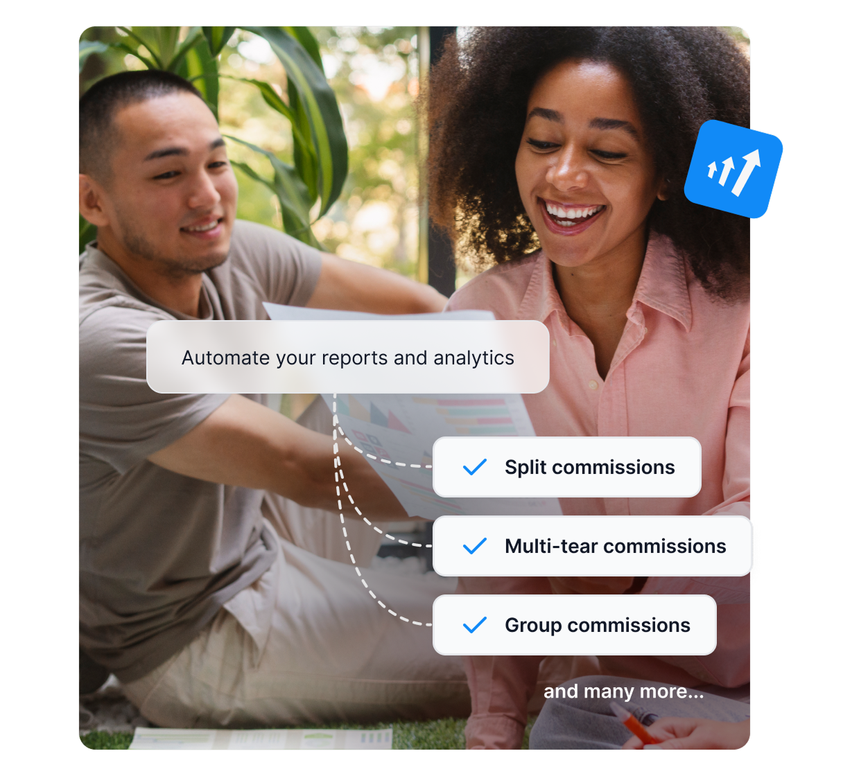 Um infográfico mostrando as áreas em que o Post Affiliate Pro pode ajudar você, como identificar o público, criar estruturas de comissão e mais.